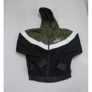 Nike Green Black NSW Hoodie Long Sleeve Heavy Jacket Size Medium